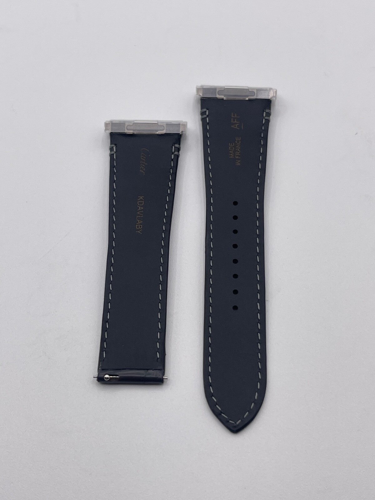 Cartier Santos cinturino orologio strap pelle alligatore grigio KDAVLABY 23/18mm