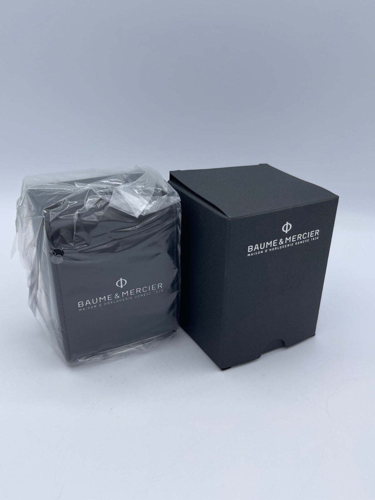 Baume & Mercier scatola da viaggio orologio watch travel box pelle nera