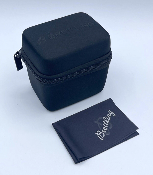 Breitling box viaggio travel box nera black originale + panno cloth