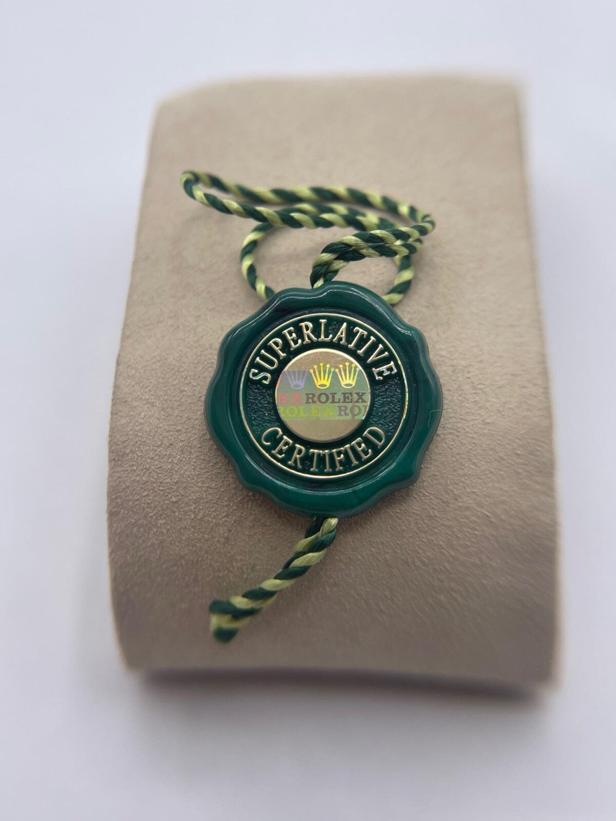 Rolex tag sigillo seal ceralacca verde green " Superlative Certified " originale
