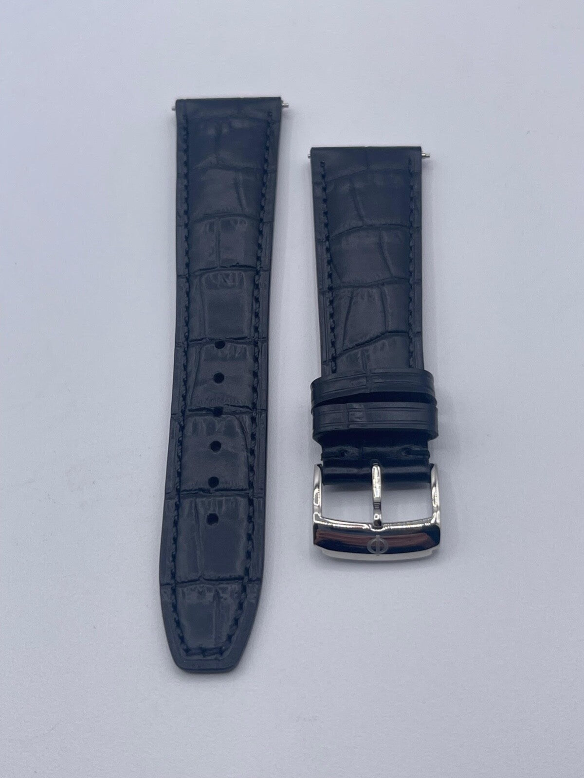 Baume & Mercier Clifton cinturino strap orologio pelle nero BLSA 22mm + fibbia