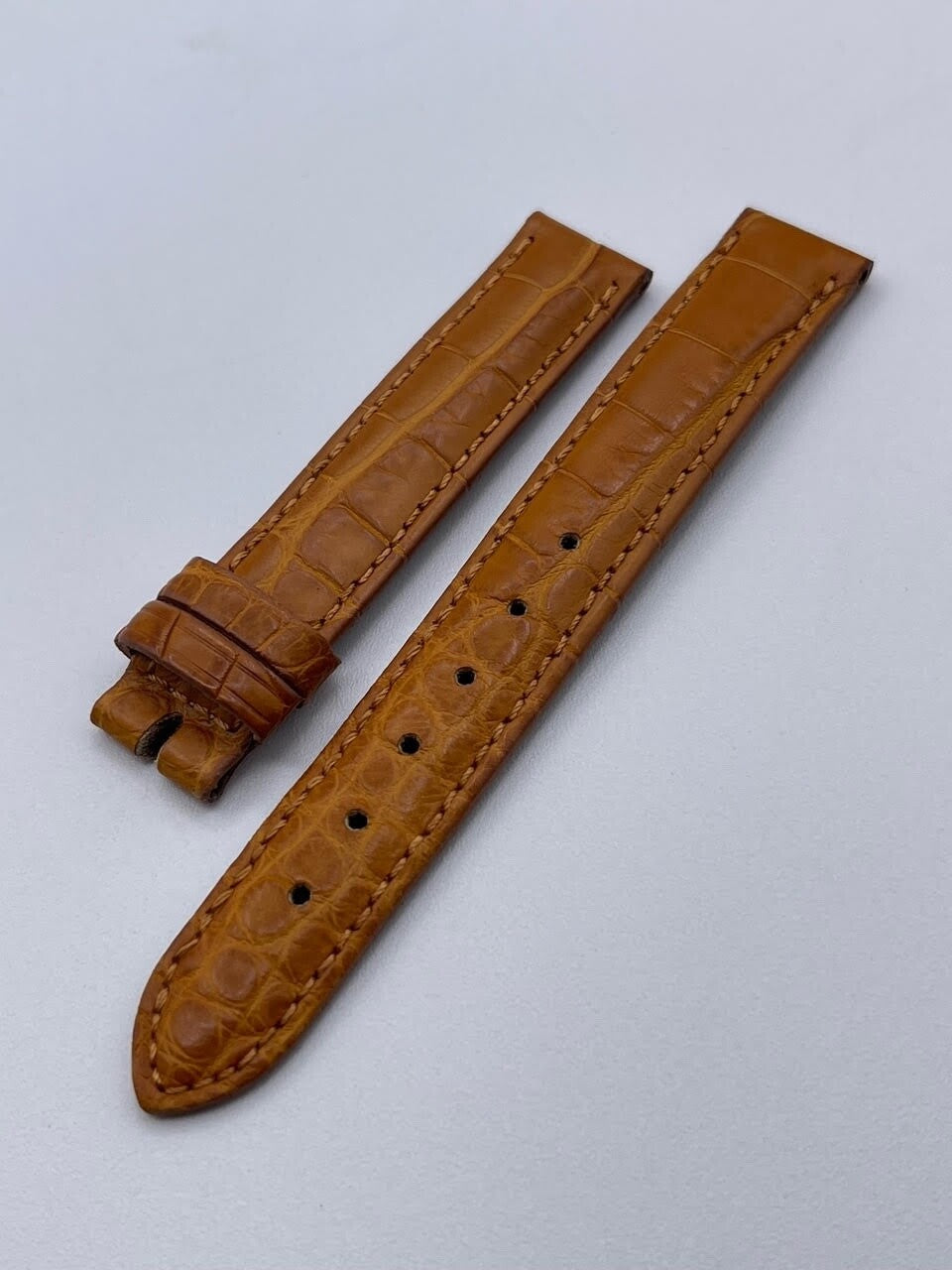 Damiani cinturino orologio watch strap pelle coccodrillo marrone 14/14mm