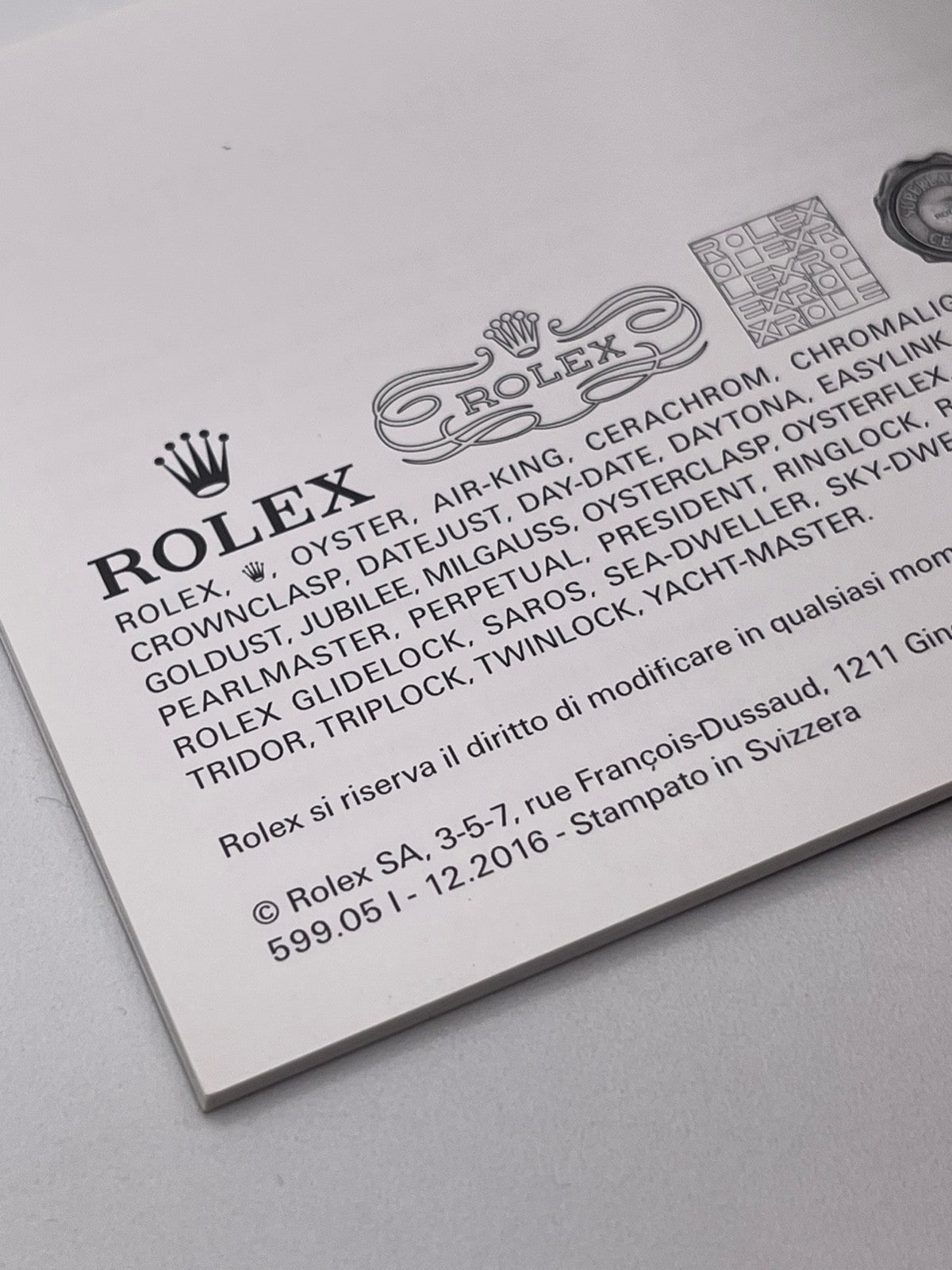 Rolex Submariner libretto corredo orologio italiano ( 2014 - 2023 )