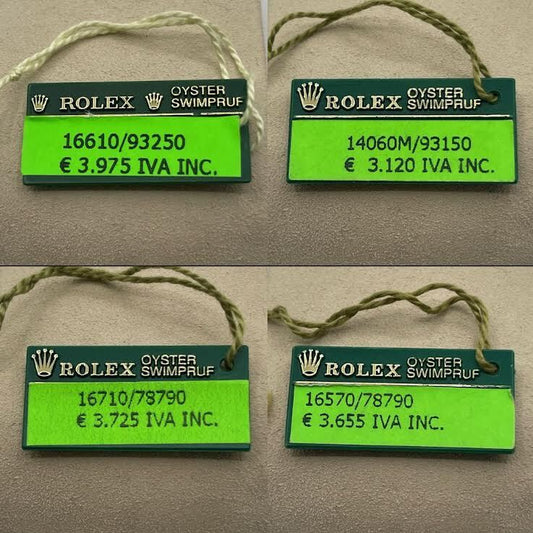 Rolex Submariner Datejust Gmt Yacht Master Oyster cartellino prezzo price tag