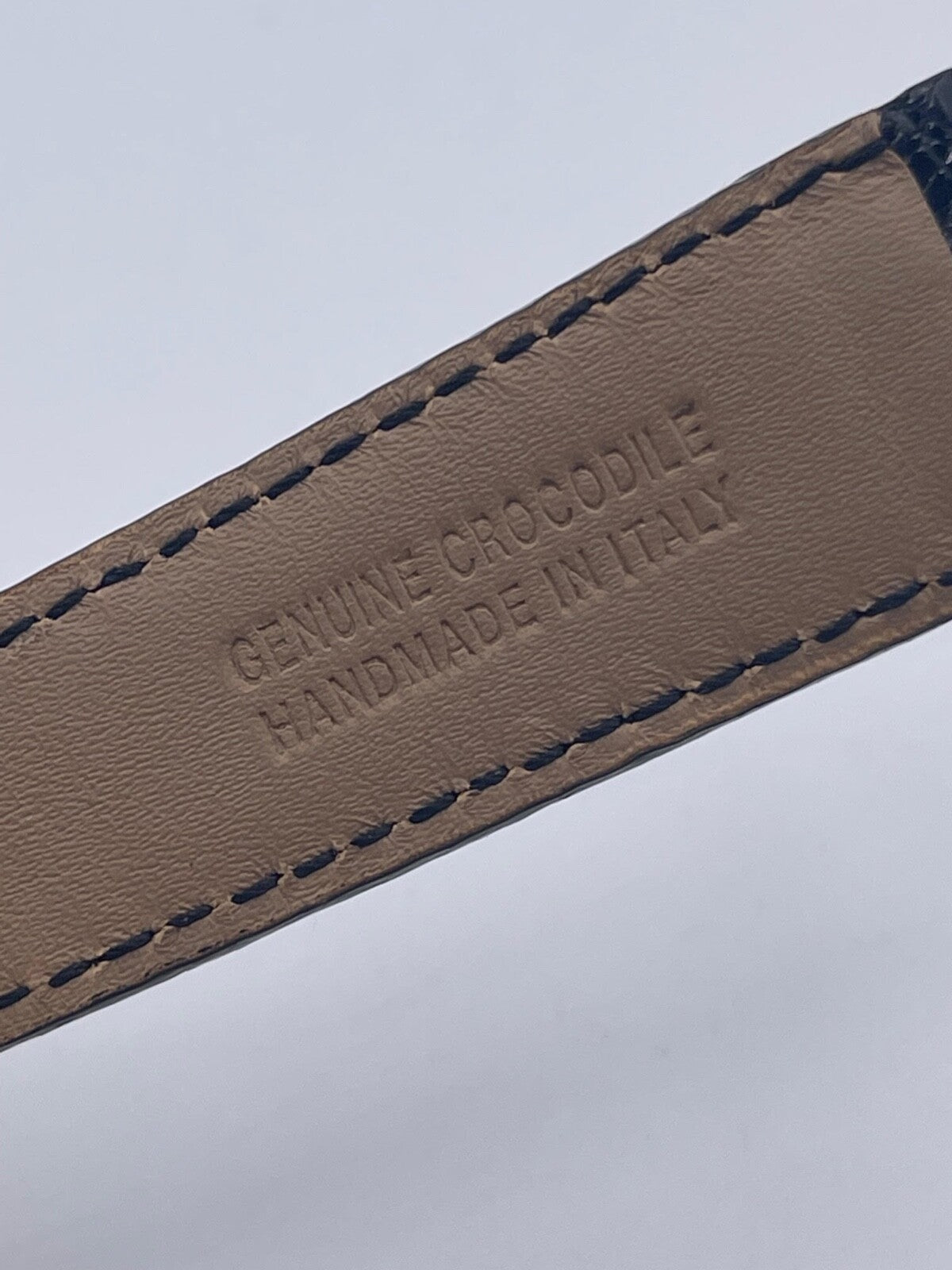 Wyler Vetta cinturino orologio watch strap pelle coccodrillo nero 22/18