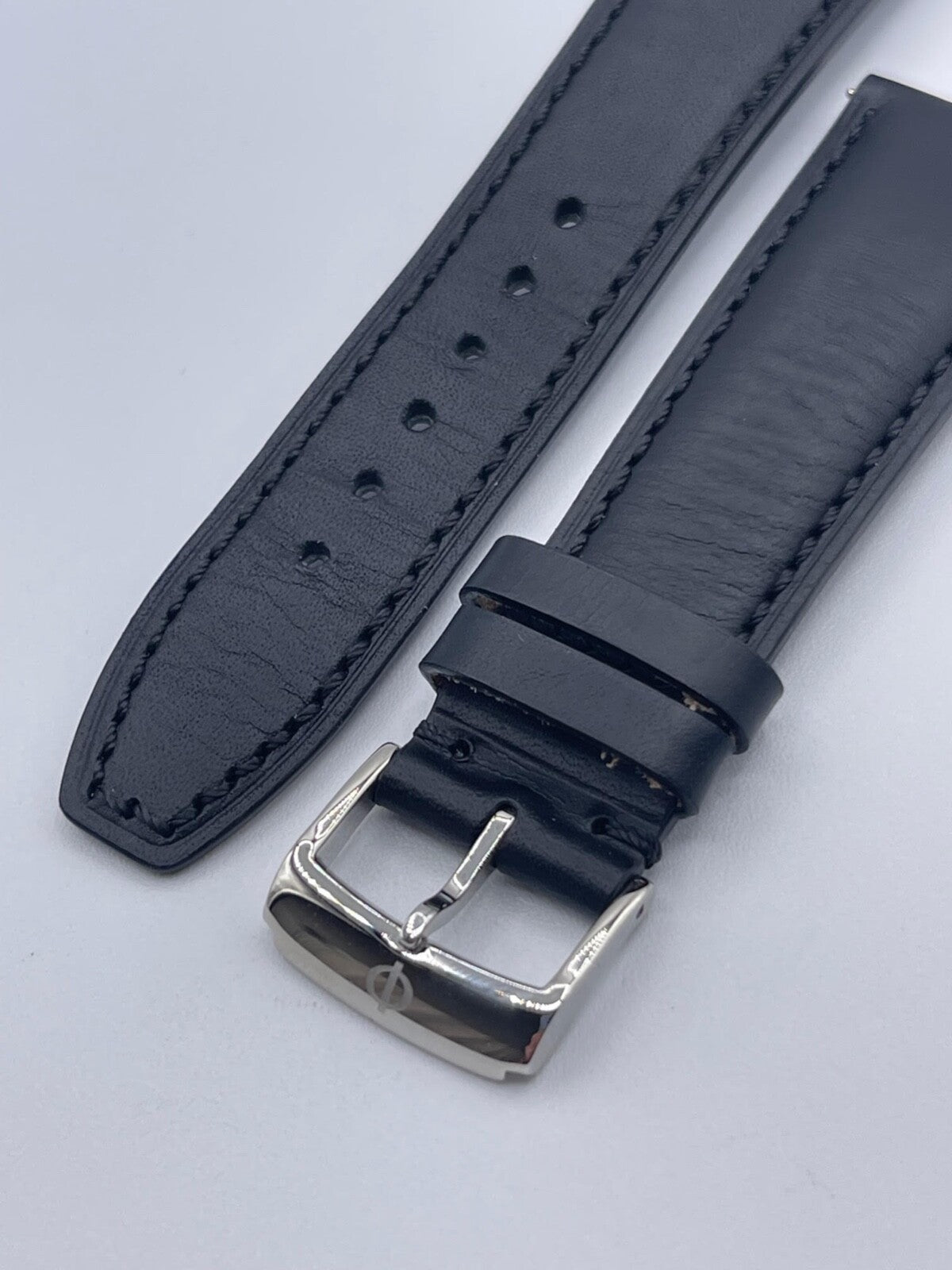 Baume & Mercier Clifton cinturino orologio pelle nero "BLTH" 22mm + fibbia