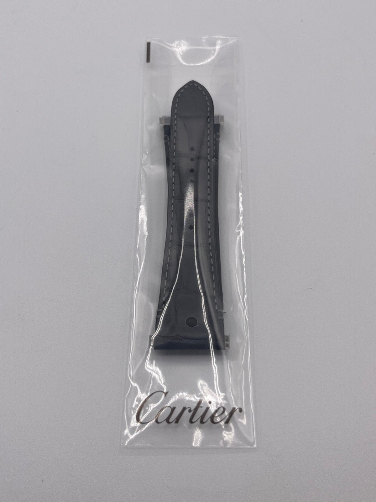 Cartier Santos cinturino orologio strap pelle alligatore grigio KDAVLABY 23/18mm