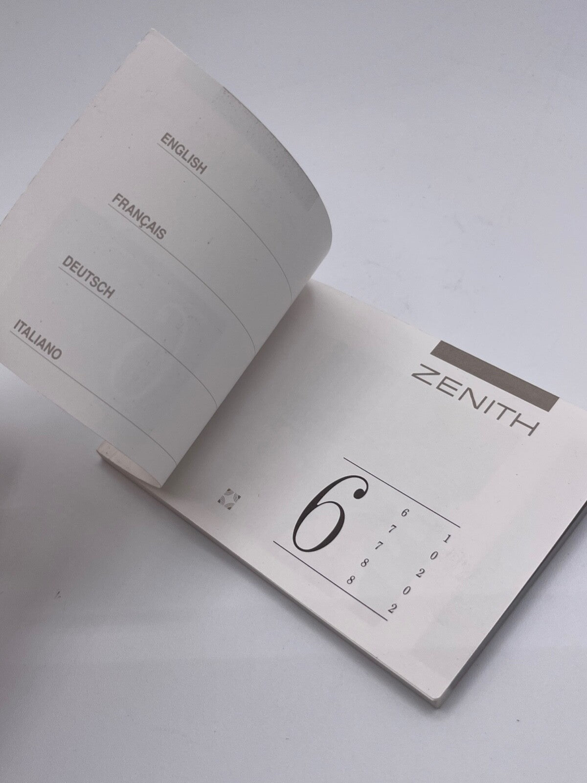 Zenith Elite Stellina "serie 6" libretto istruzioni instruction booklet
