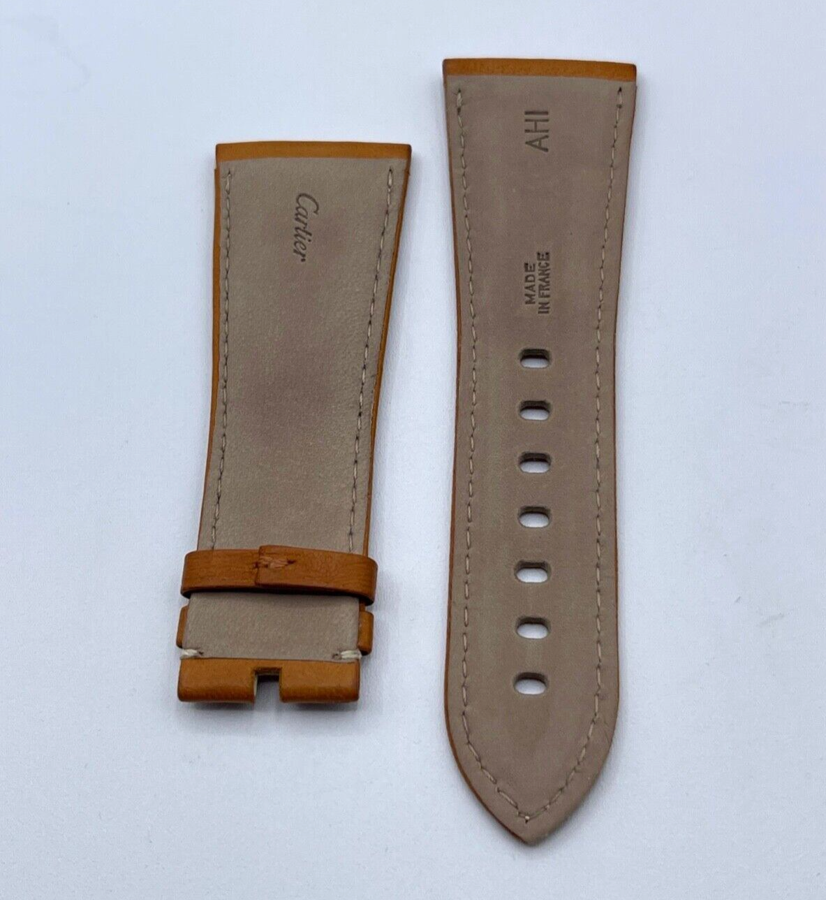 Cartier Divan GM cinturino orologio watch strap pelle marrone leather 29/22mm
