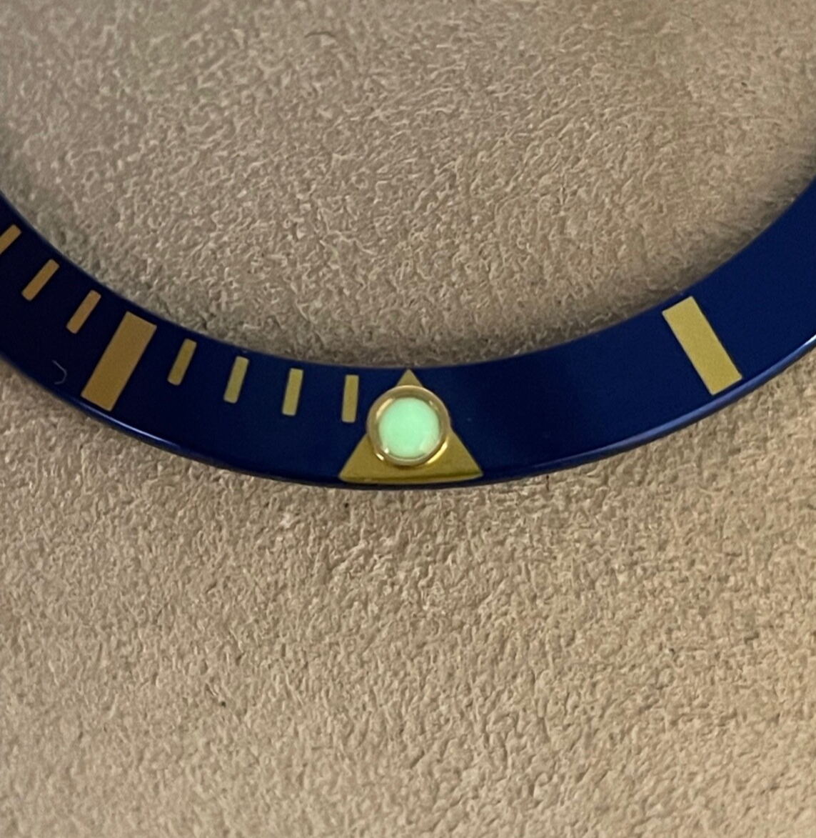 Rolex Submariner 16613 inserto ghiera bezel blu e oro B315-16808-182-A1 luminova