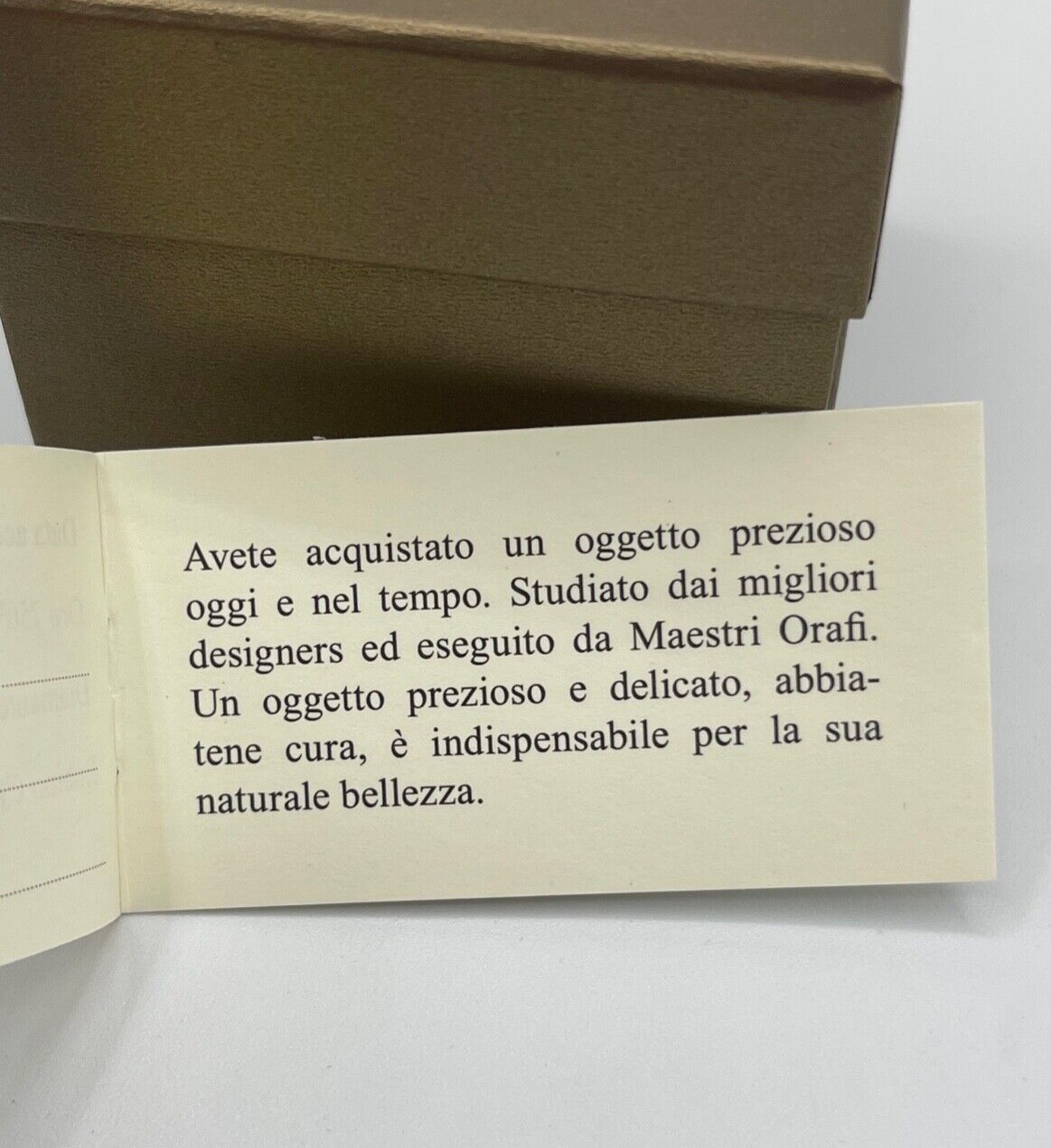 Set scatola anello / orecchini ring /earrings + certificato + price tag gioielli