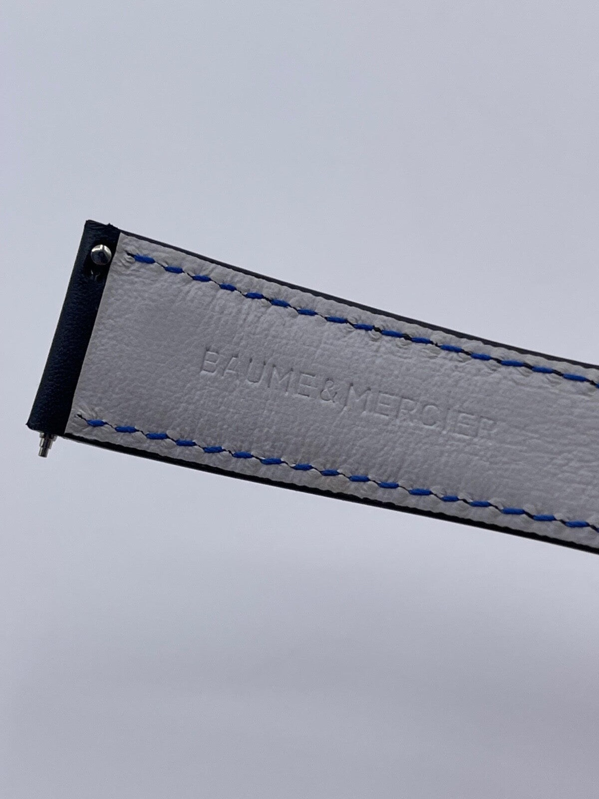 Baume & Mercier Clifton cinturino orologio pelle nero "BLTH" 22mm + fibbia