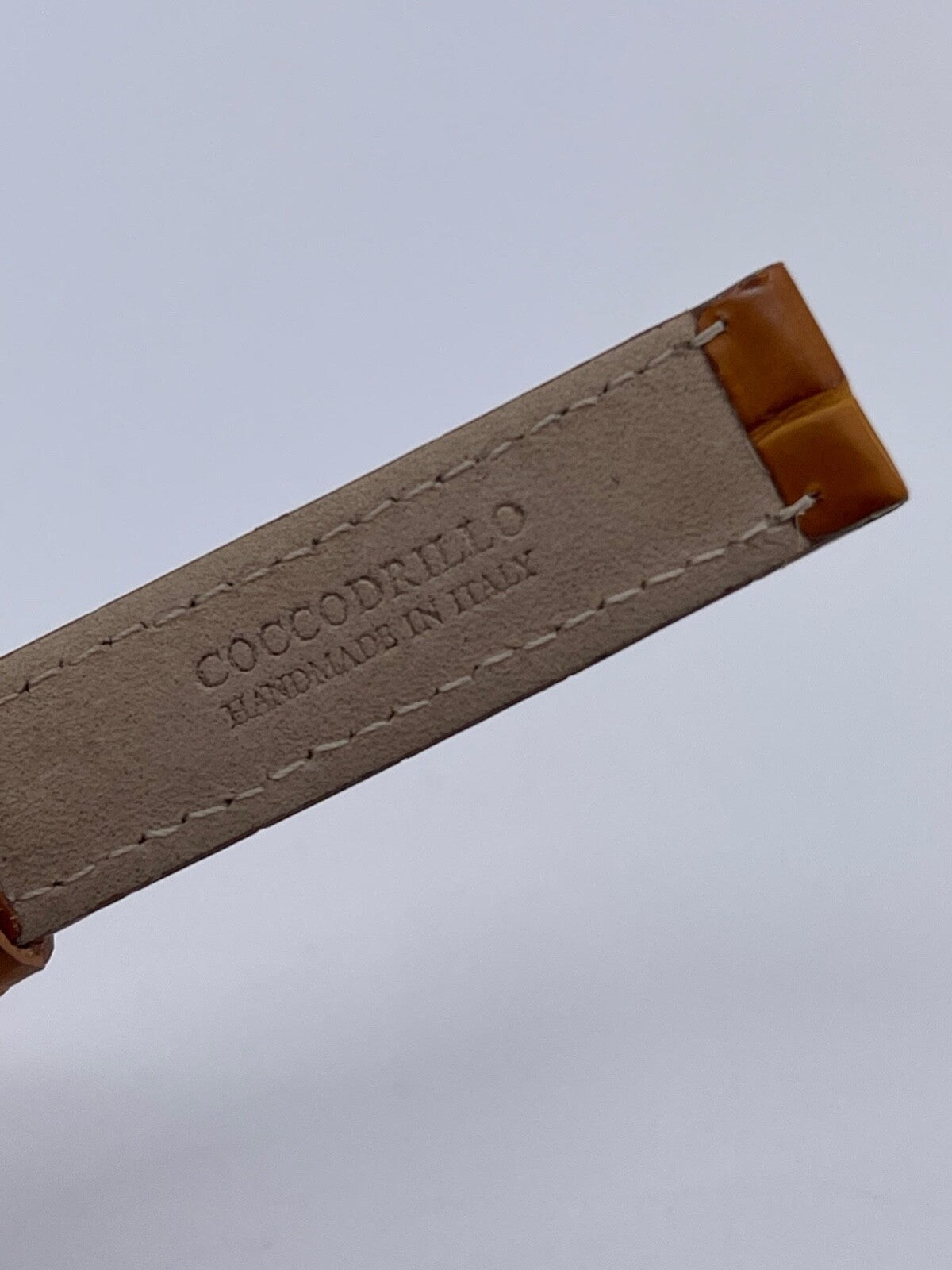 Damiani cinturino orologio watch strap pelle coccodrillo marrone 14/14mm