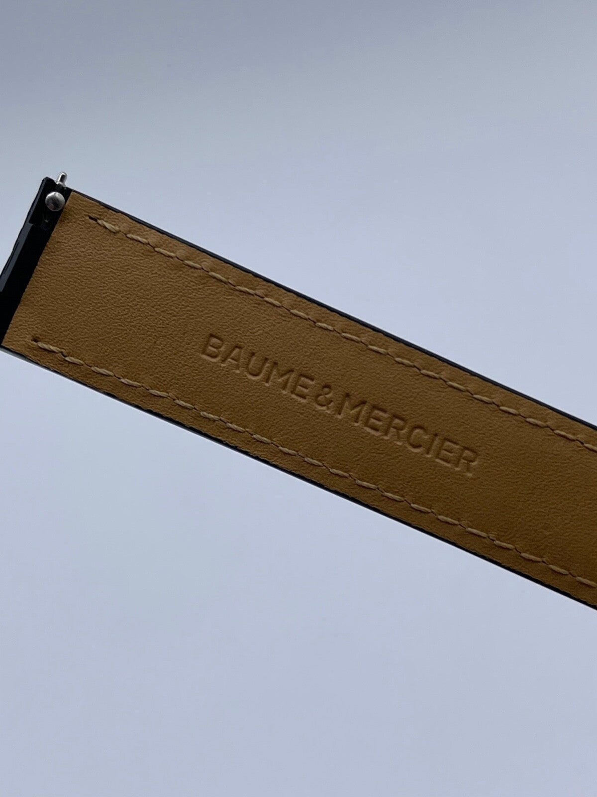 Baume & Mercier Hampton cinturino orologio watch strap alligatore blu 19/18mm