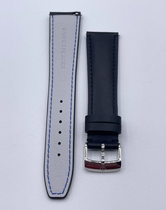 Baume & Mercier Clifton cinturino strap orologio pelle nero BLUA 22mm + fibbia