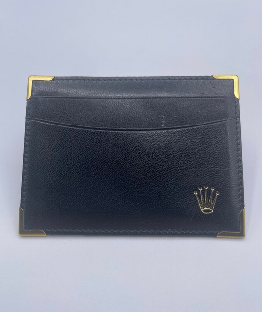 Rolex porta garanzia guarantee holder pelle nero black ref. 101.20.34 vintage