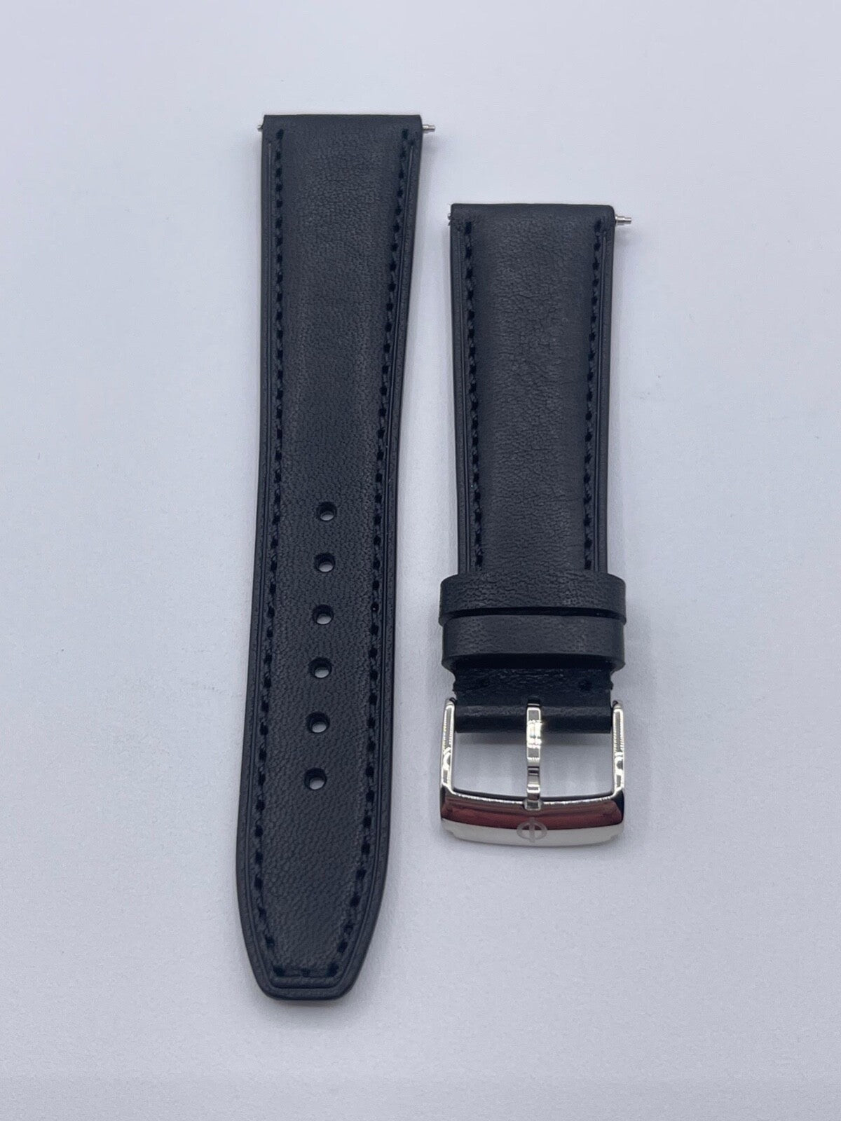 Baume & Mercier Clifton cinturino strap orologio pelle nero BLQK 22mm + fibbia