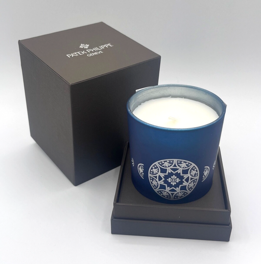 Patek Philippe candela profumata scented candle blue