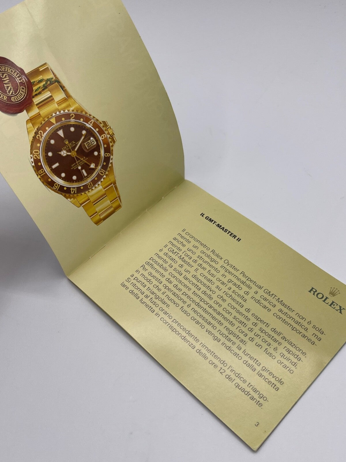 Rolex Gmt-Master libretto corredo orologio watch booklet anno 2004 italiano