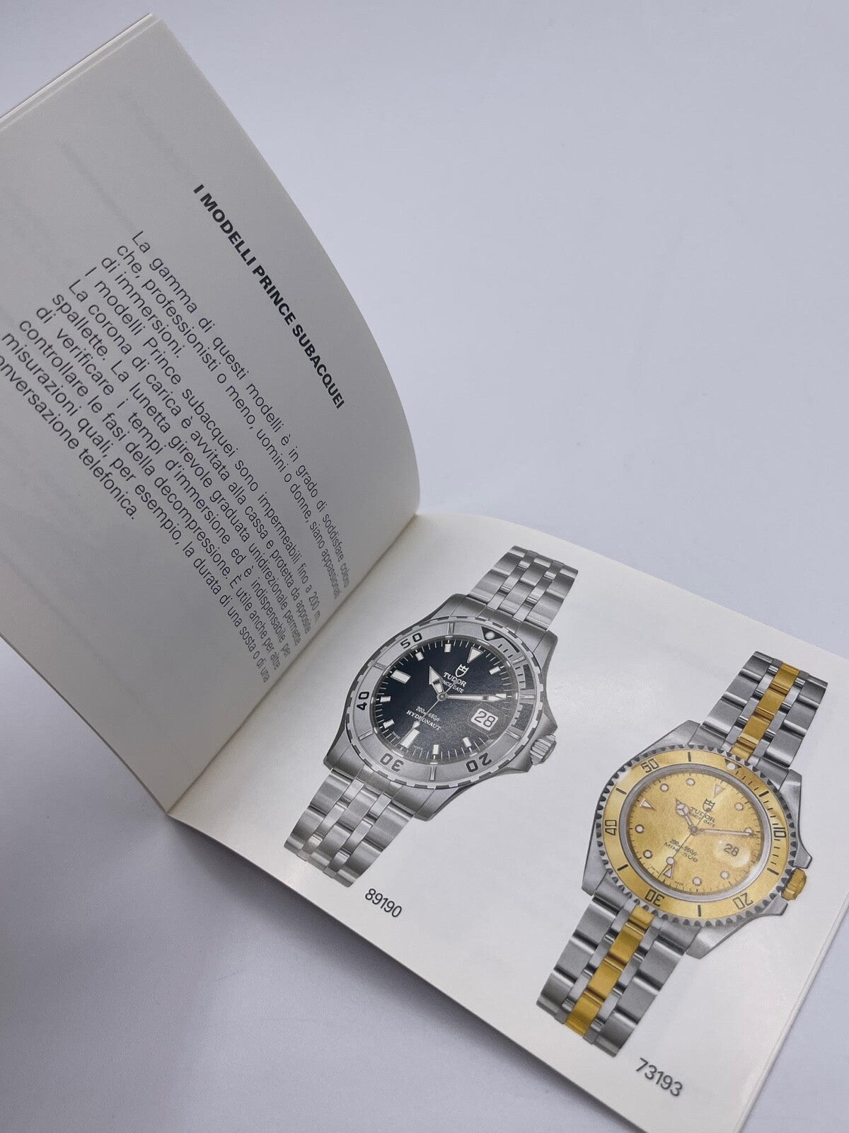 Tudor Prince Submariner Monarch libretto orologio italiano ( 1994 - 2002 )