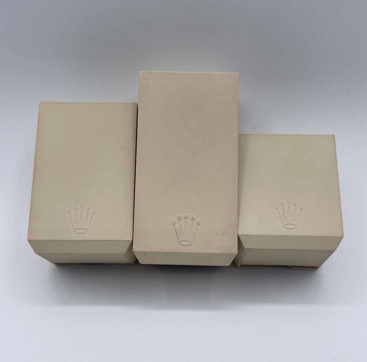 Rolex set 3 espositori beige display watch display