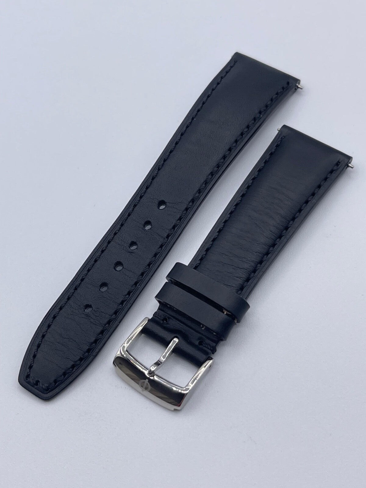 Baume & Mercier Clifton cinturino orologio pelle nero "BLTH" 22mm + fibbia