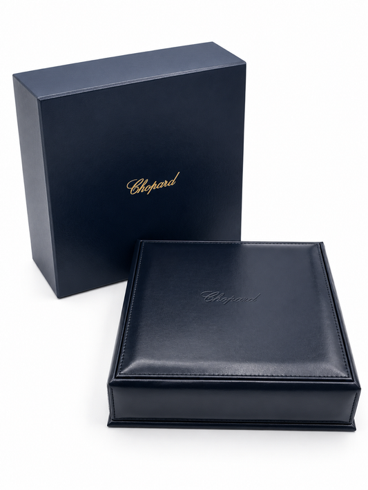 Chopard scatola collana pendente pendant necklace pelle blu blue leather