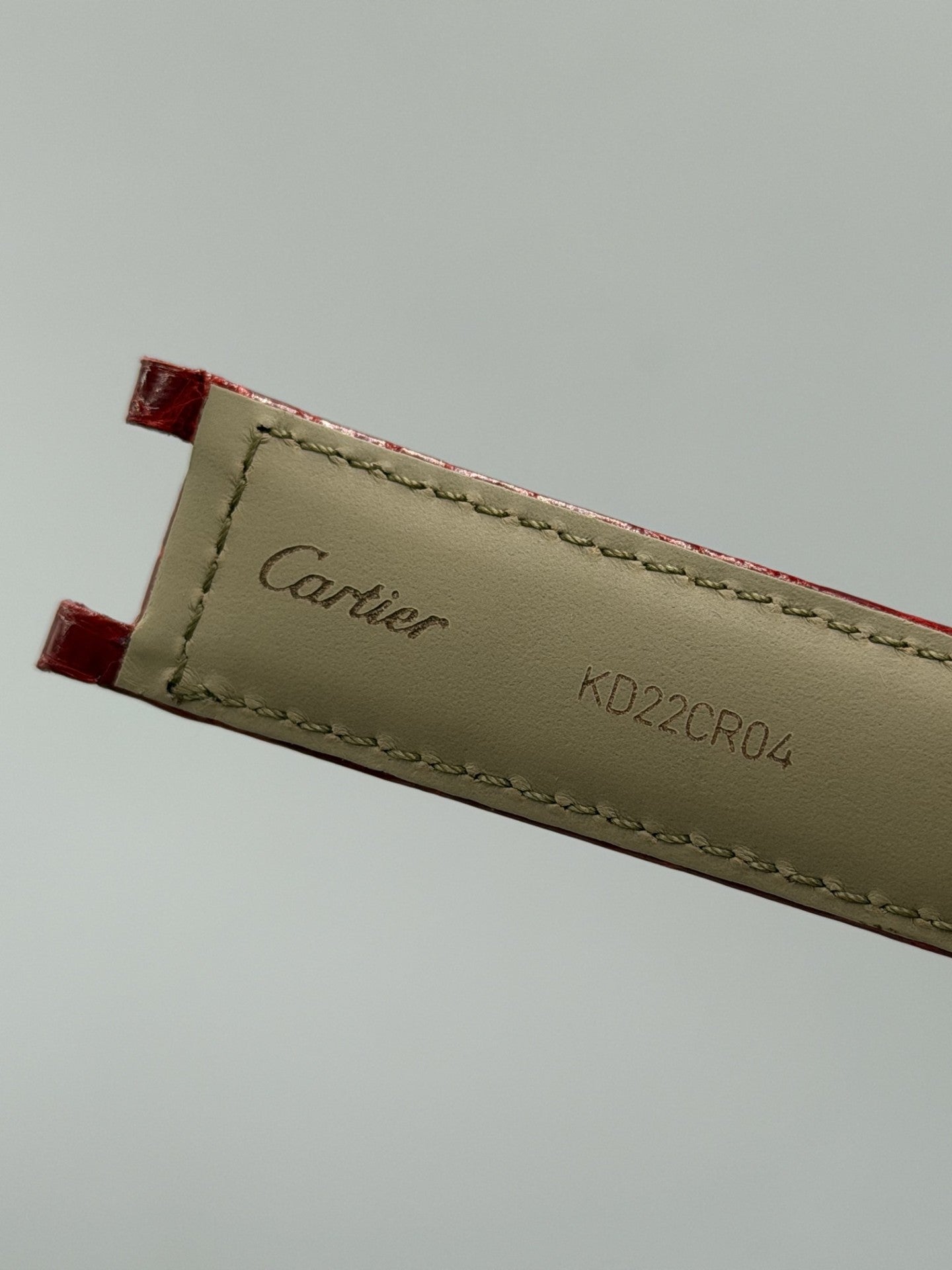 Cartier Pasha cinturino orologio pelle alligatore rosso KD22CR04 20/18mm