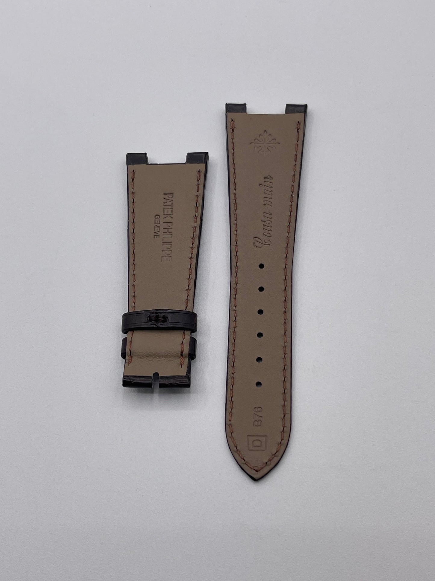 Patek Philippe Nautilus cinturino alligatore marrone brown alligator strap 25/18mm