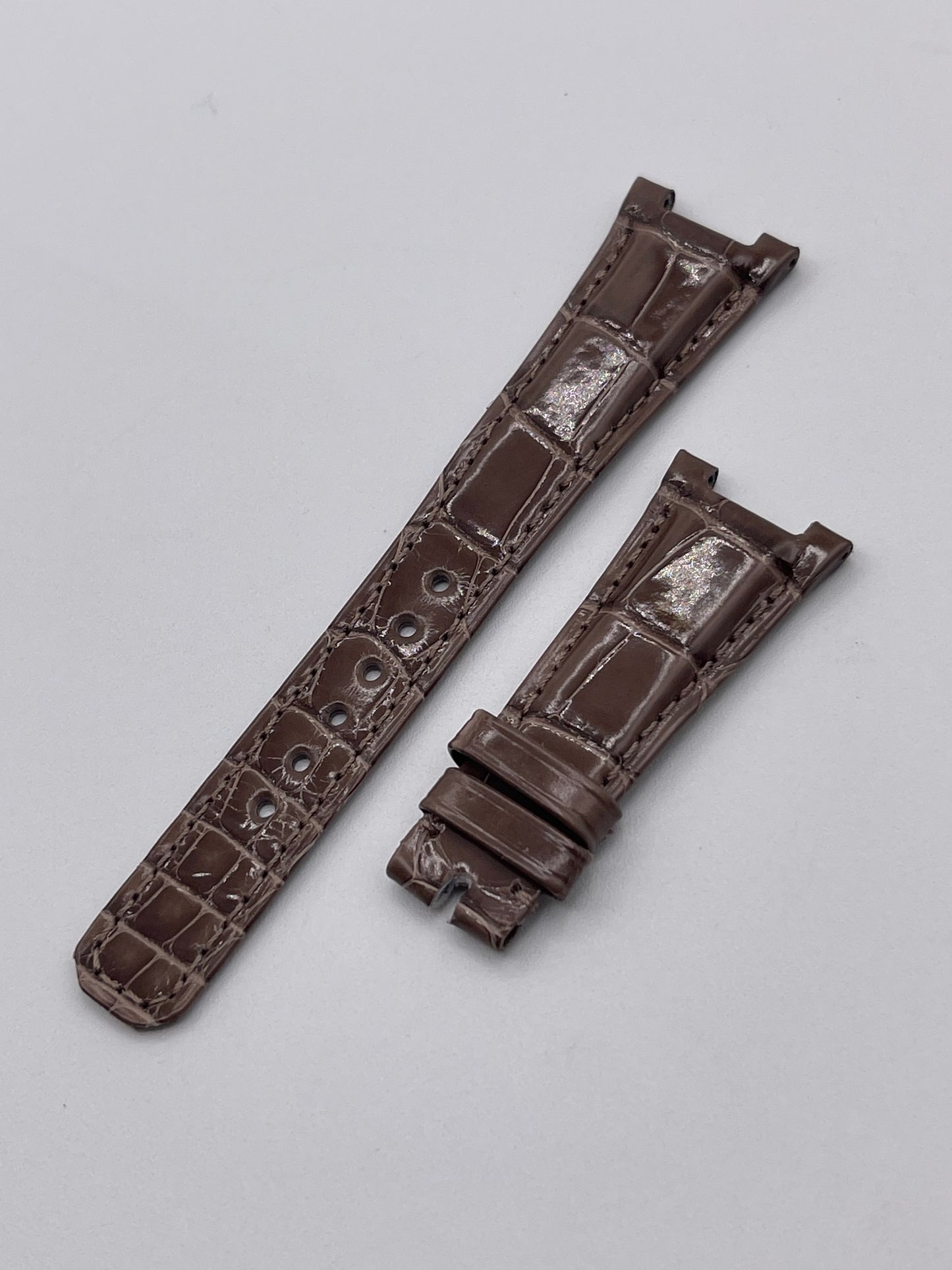 Patek Philippe Nautilus lady cinturino alligatore tortora taupe strap 21/14mm