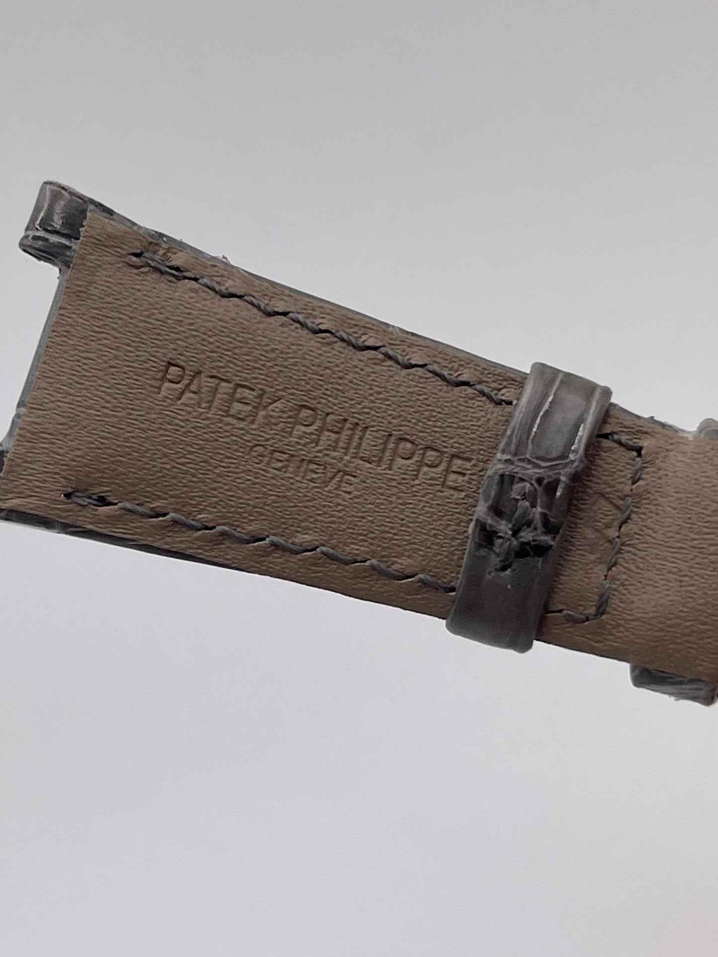 Patek Philippe Nautilus lady cinturino alligatore grigio grey strap 21/14mm