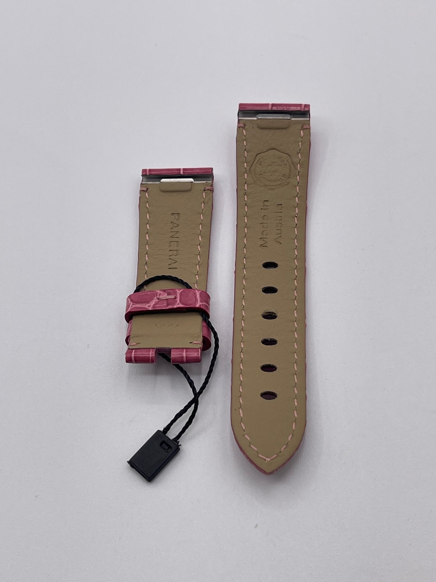 Panerai Luminor Due cinturino orologio alligatore rosa rose watch strap 20/18 mm