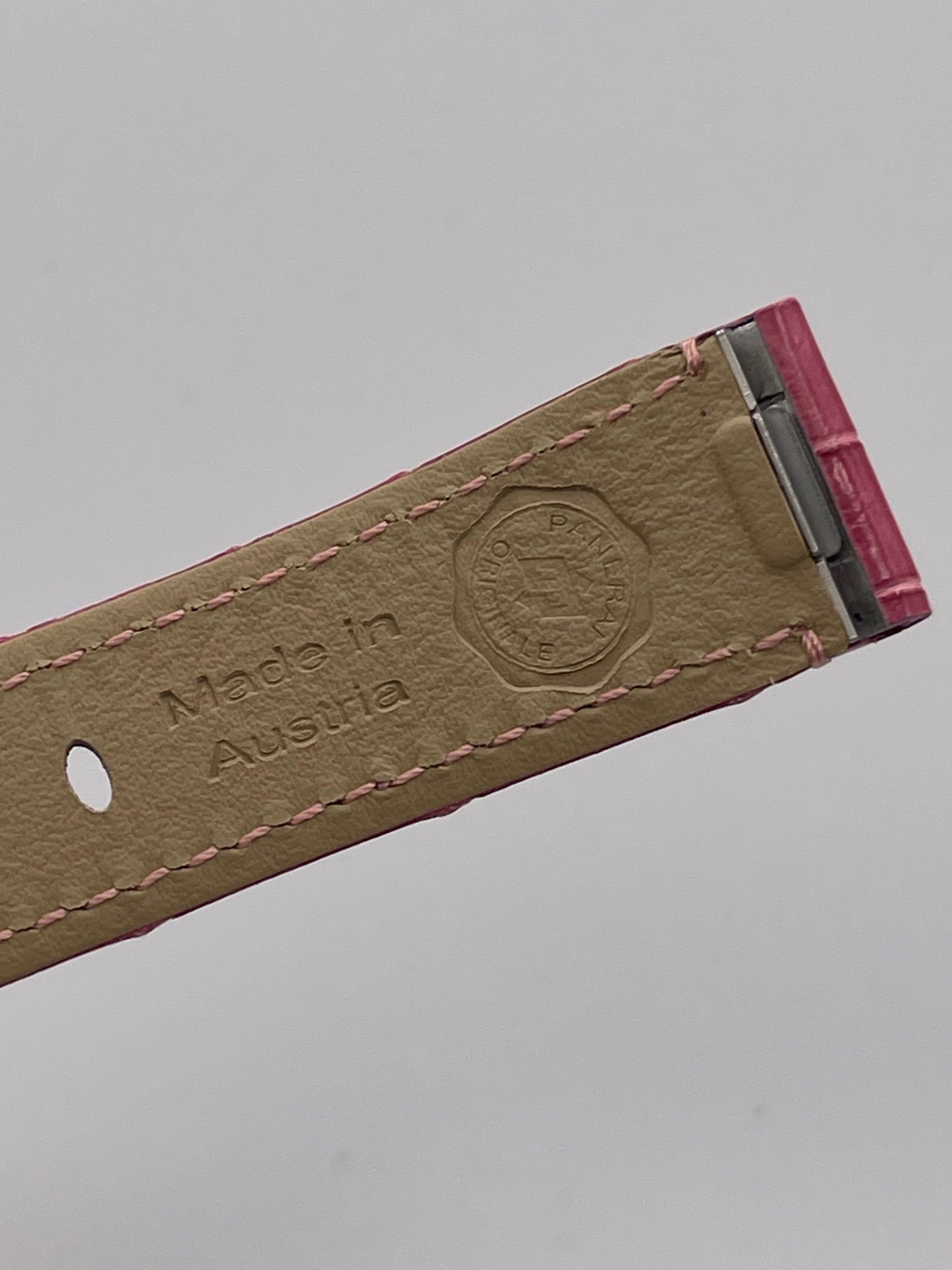 Panerai Luminor Due cinturino orologio alligatore rosa rose watch strap 20/18 mm