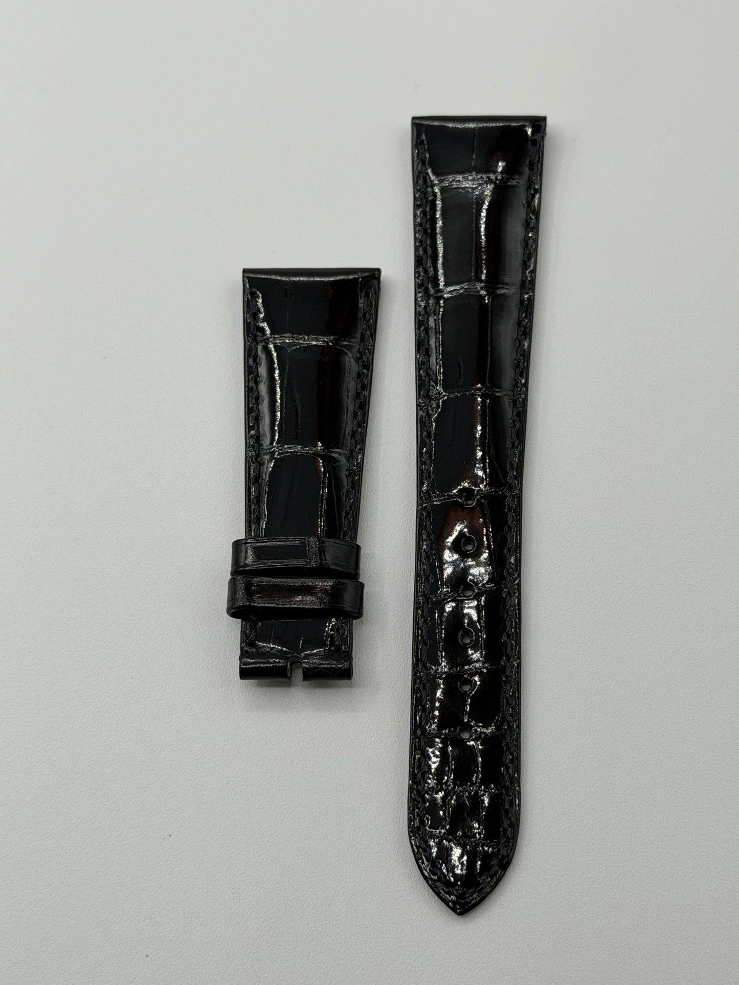 Patek Philippe cinturino alligatore nero lucido black alligator strap 21/16mm