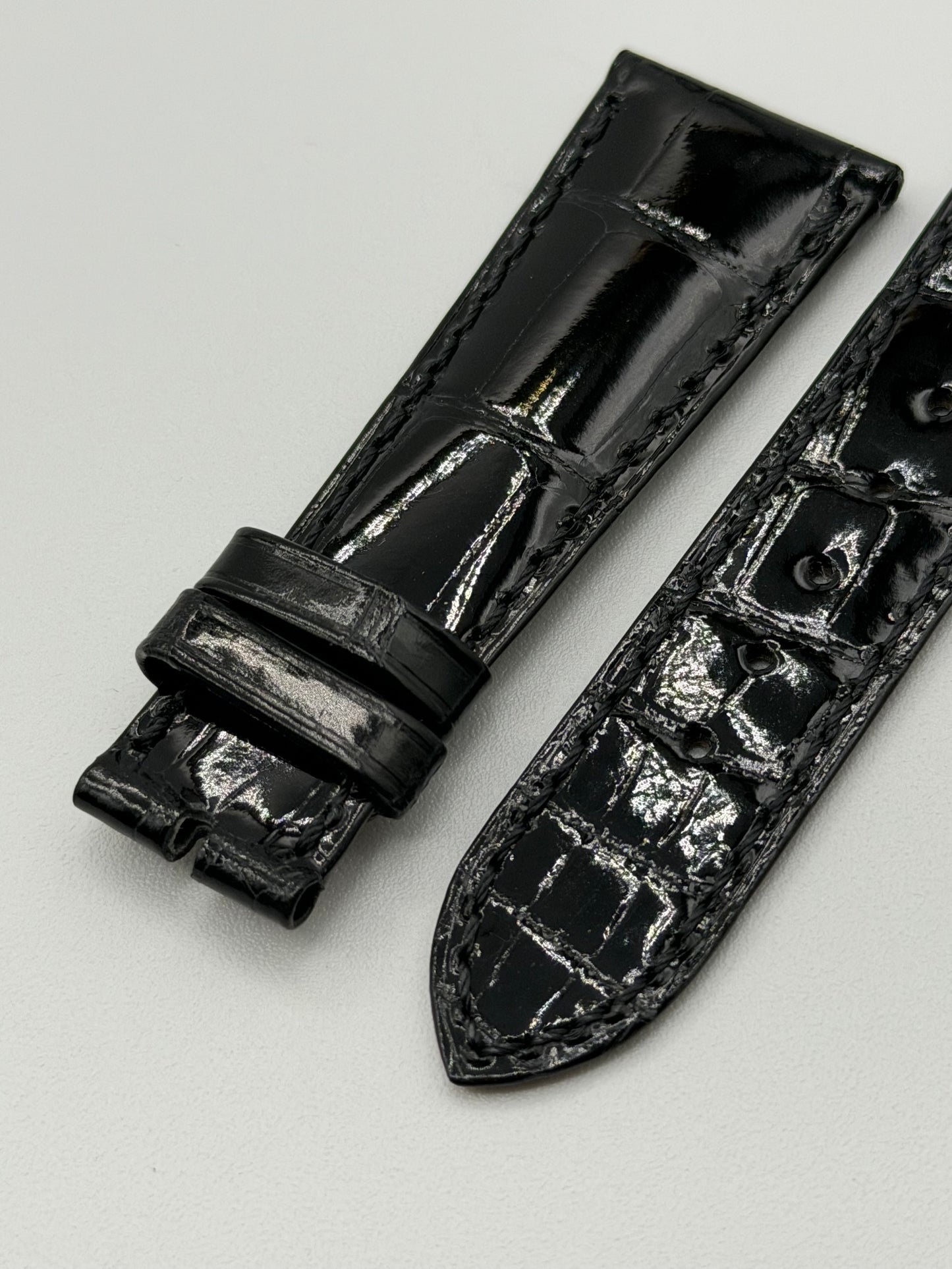 Patek Philippe cinturino alligatore nero lucido black alligator strap 21/16mm
