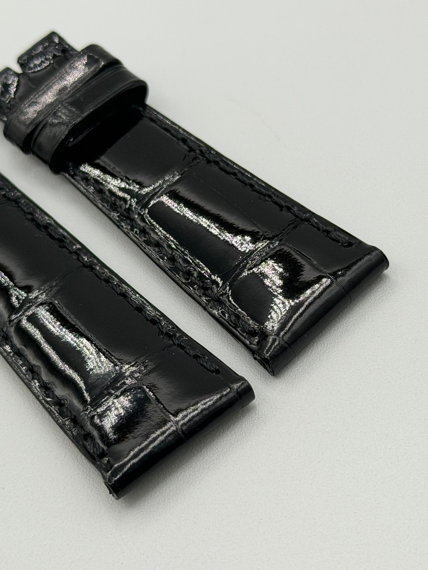Patek Philippe cinturino alligatore nero lucido black alligator strap 21/16mm