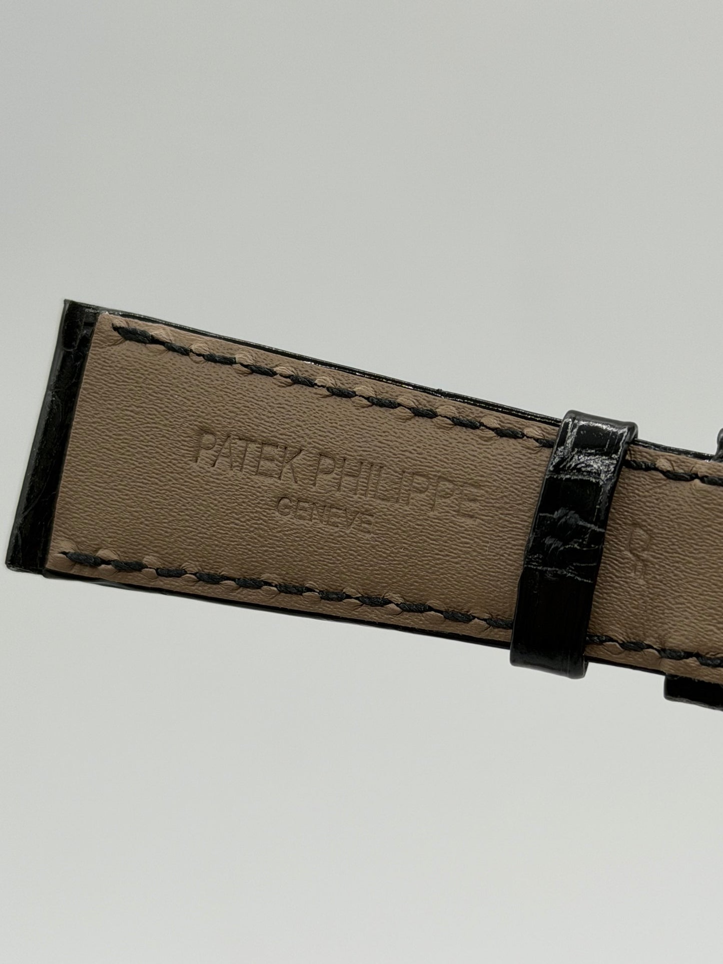 Patek Philippe cinturino alligatore nero lucido black alligator strap 21/16mm