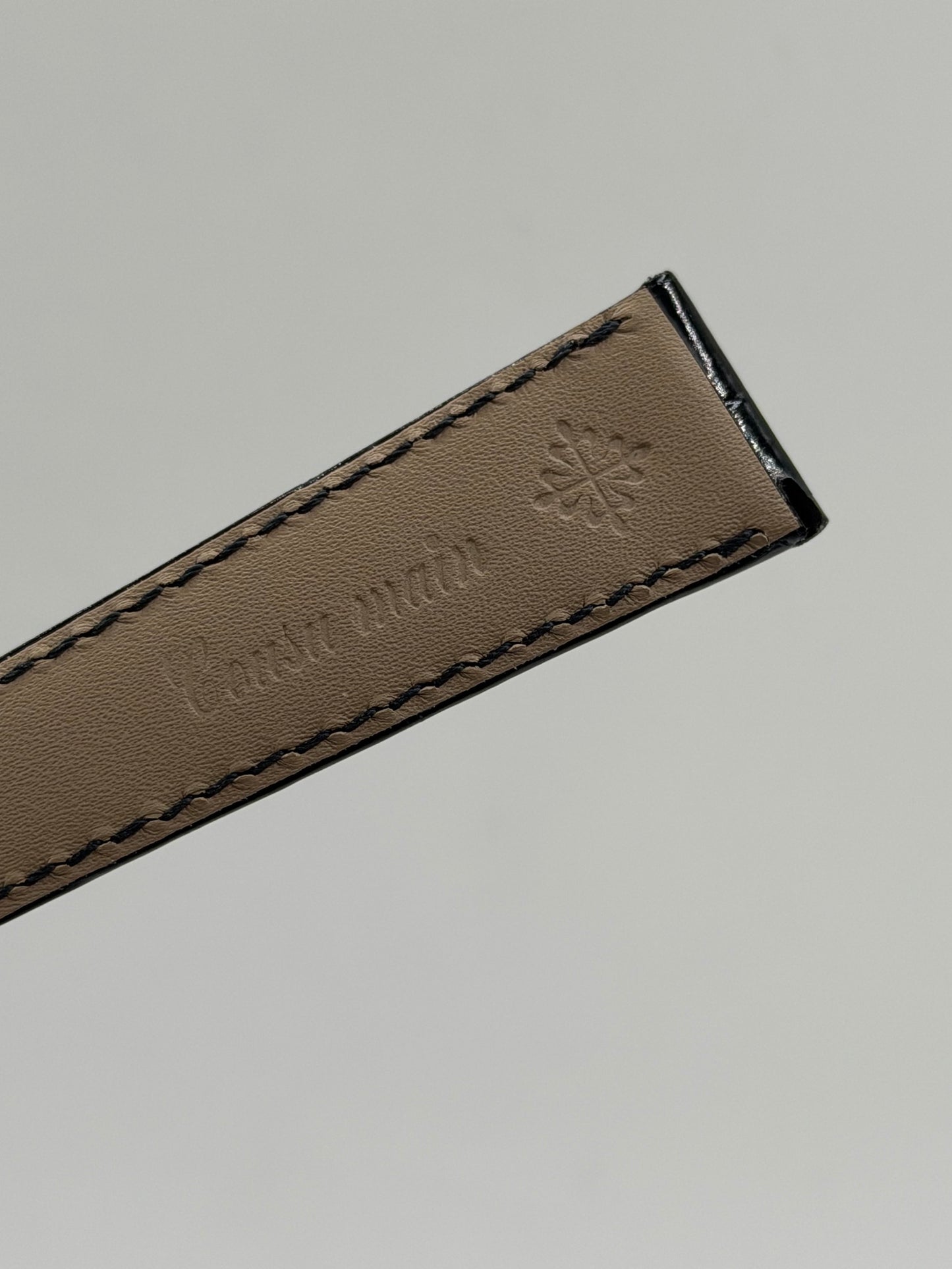 Patek Philippe cinturino alligatore nero lucido black alligator strap 21/16mm