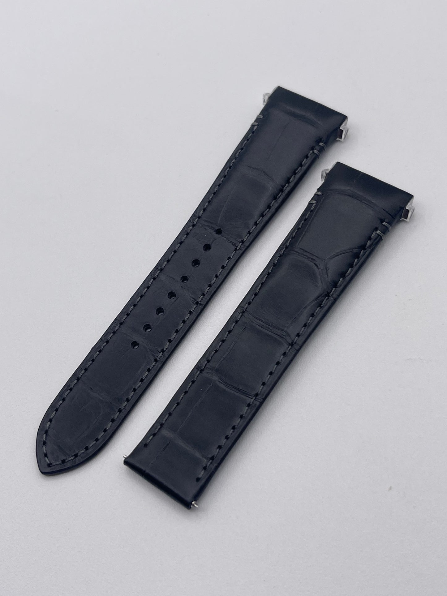 Cartier Santos cinturino orologio strap pelle alligatore nero KDAULAKX 21/18mm