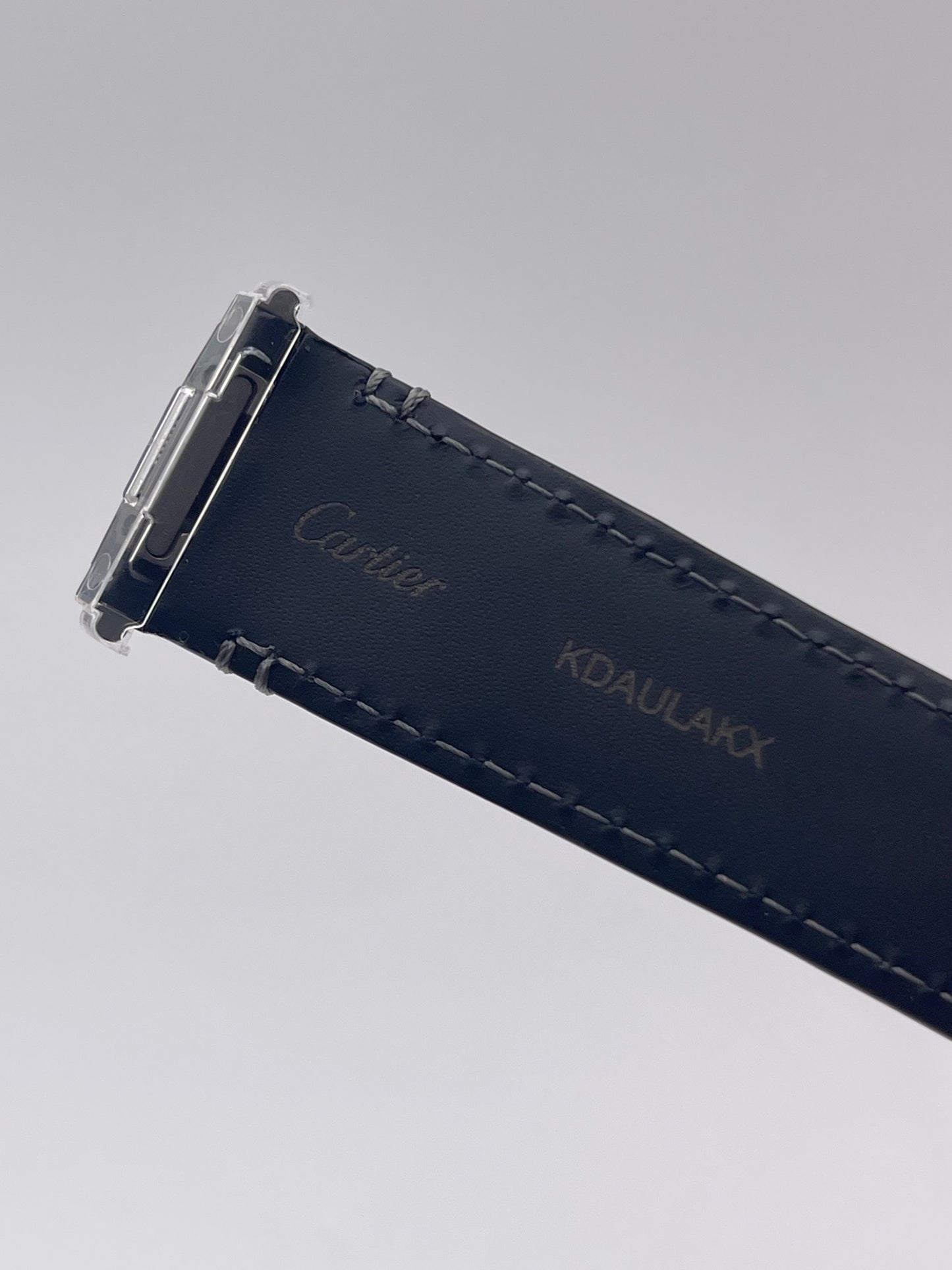 Cartier Santos cinturino orologio strap pelle alligatore nero KDAULAKX 21/18mm