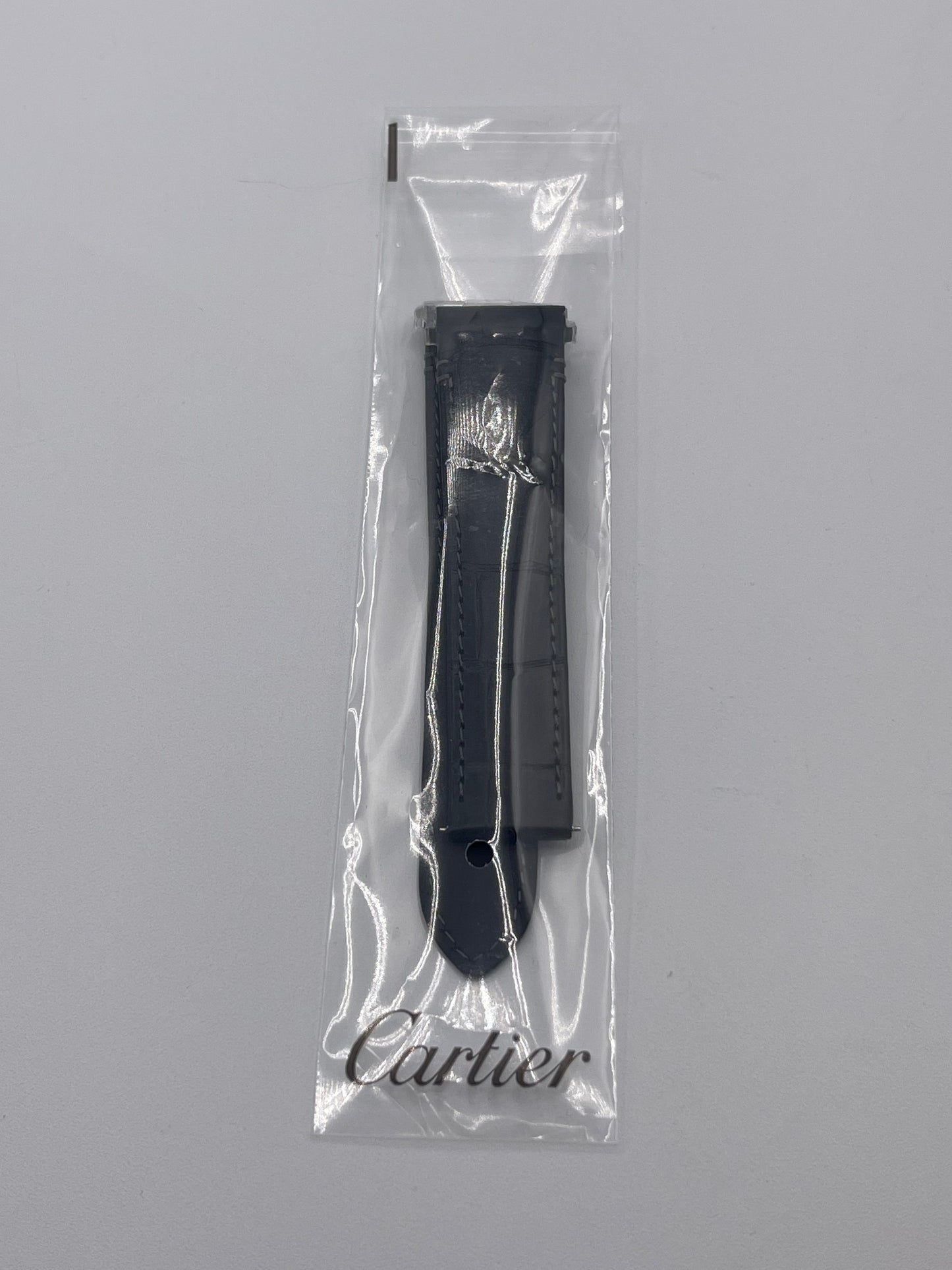 Cartier Santos cinturino orologio strap pelle alligatore nero KDAULAKX 21/18mm