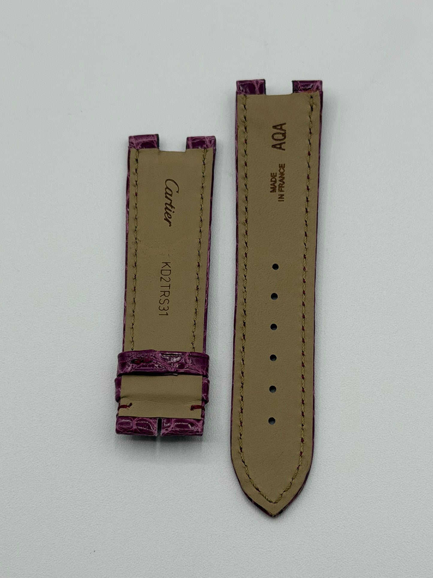 Cartier Bagnoire cinturino alligatore viola purple KD2TRS31 20/18mm
