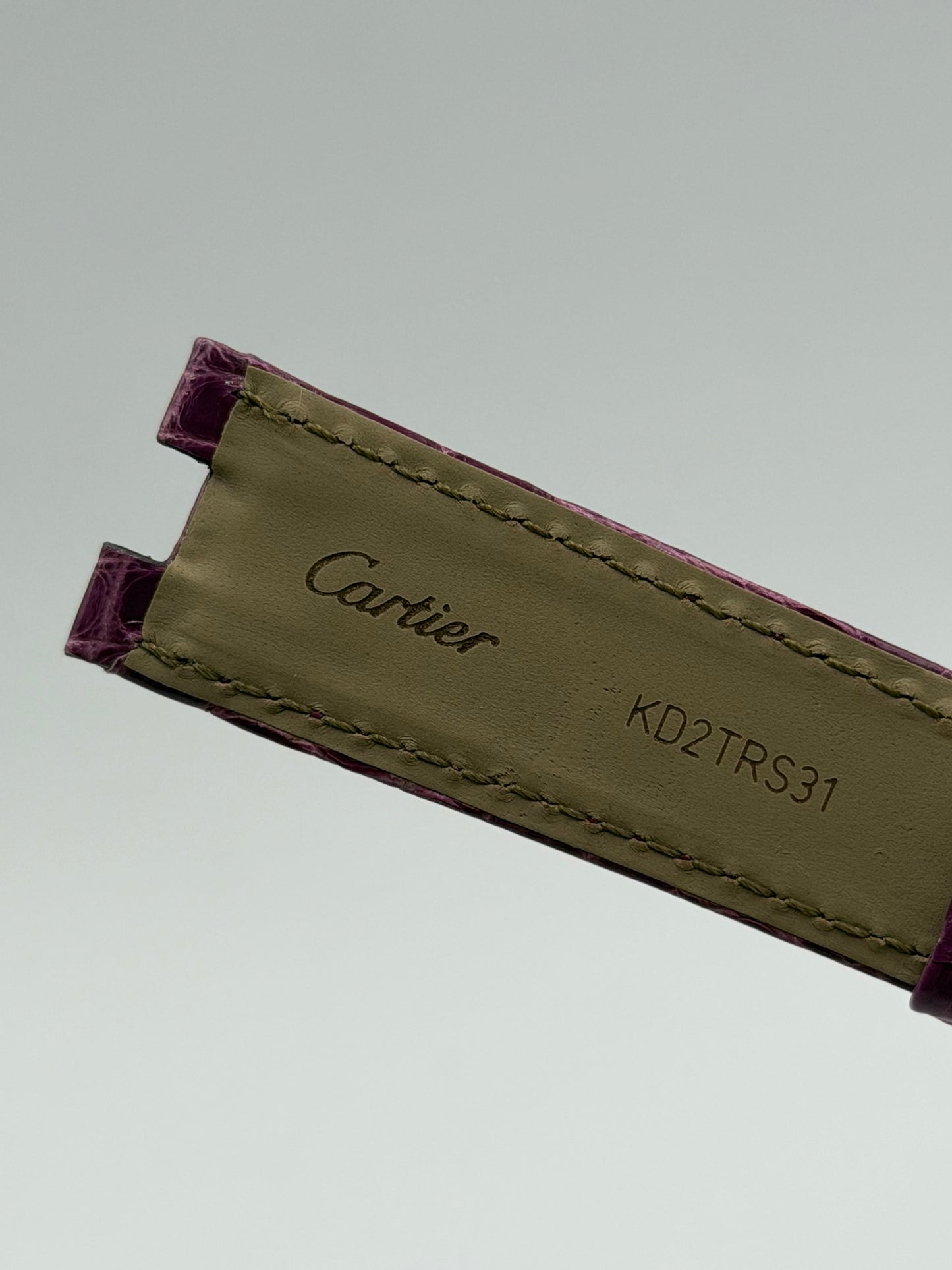 Cartier Bagnoire cinturino alligatore viola purple KD2TRS31 20/18mm
