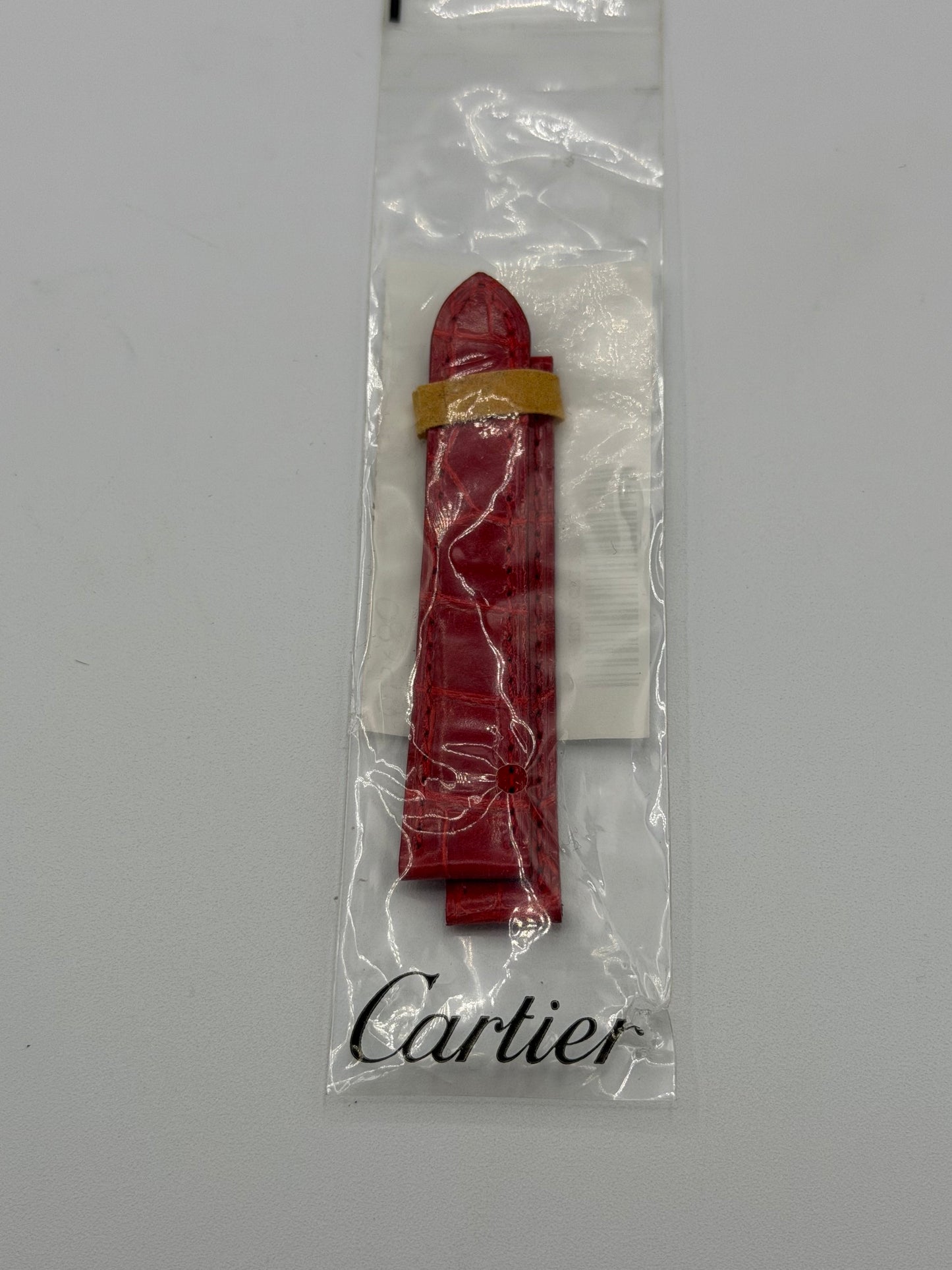 Cartier cinturino orologio pelle alligatore rosso KD02CR13 16/14mm