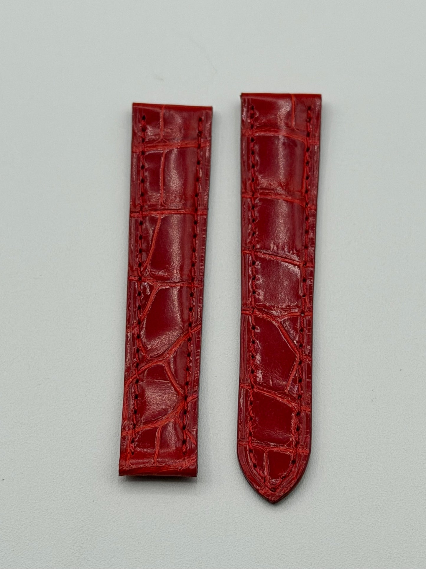 Cartier cinturino orologio pelle alligatore rosso KD02CR13 16/14mm