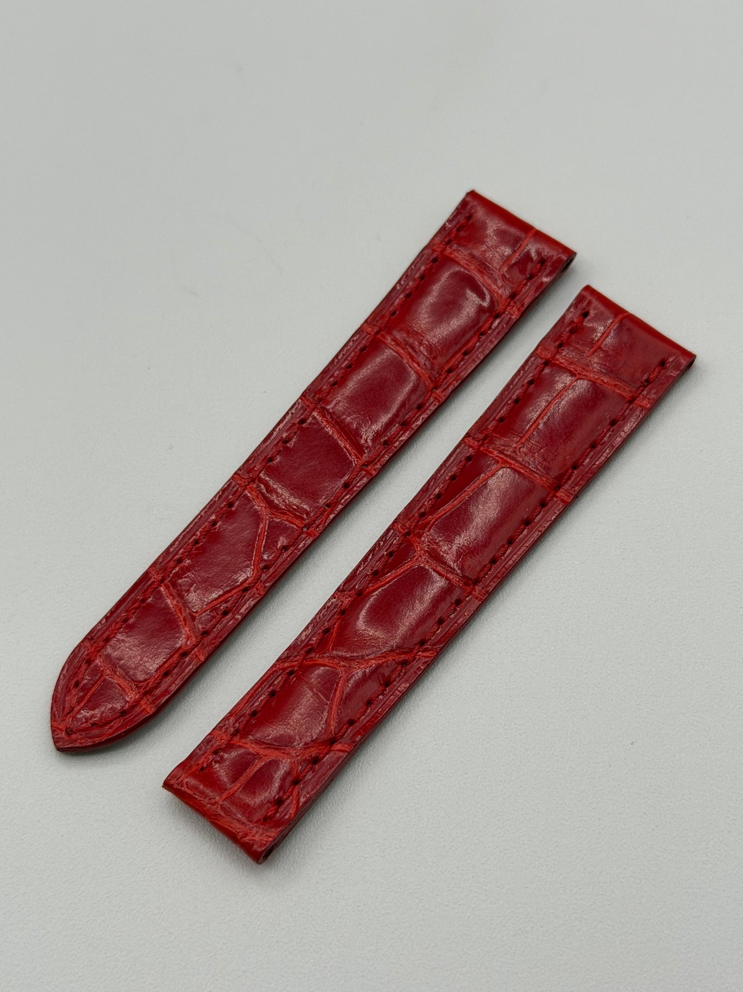 Cartier cinturino orologio pelle alligatore rosso KD02CR13 16/14mm
