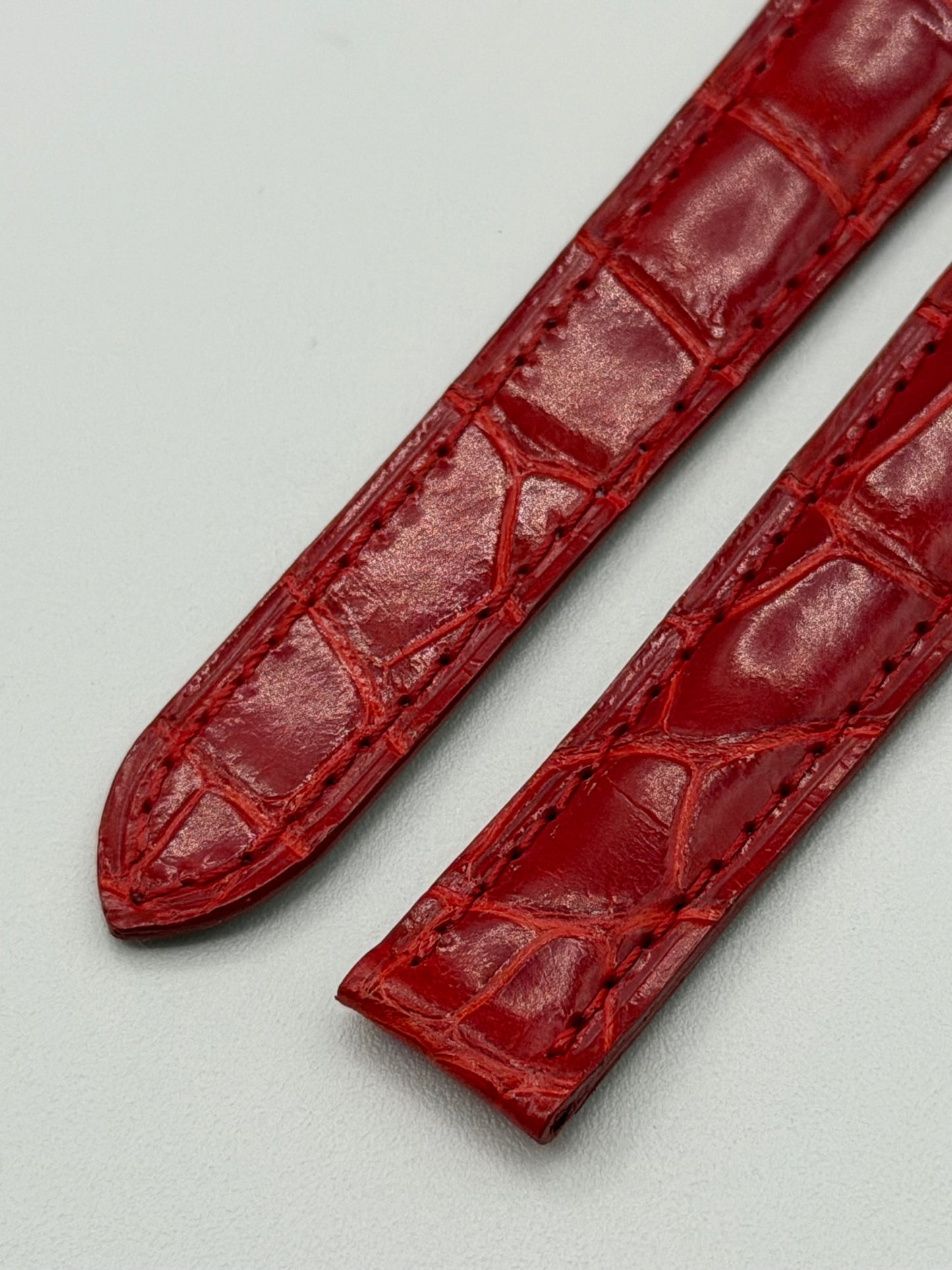 Cartier cinturino orologio pelle alligatore rosso KD02CR13 16/14mm