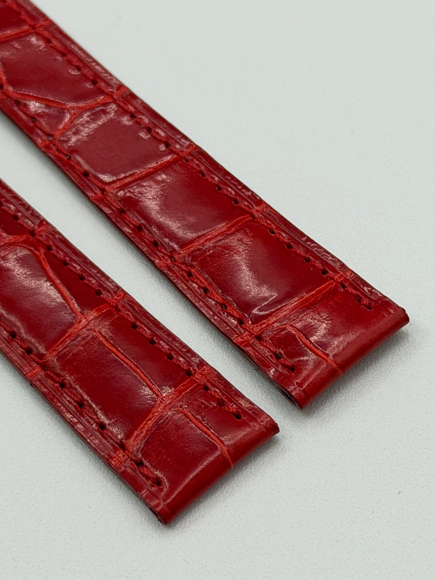 Cartier cinturino orologio pelle alligatore rosso KD02CR13 16/14mm