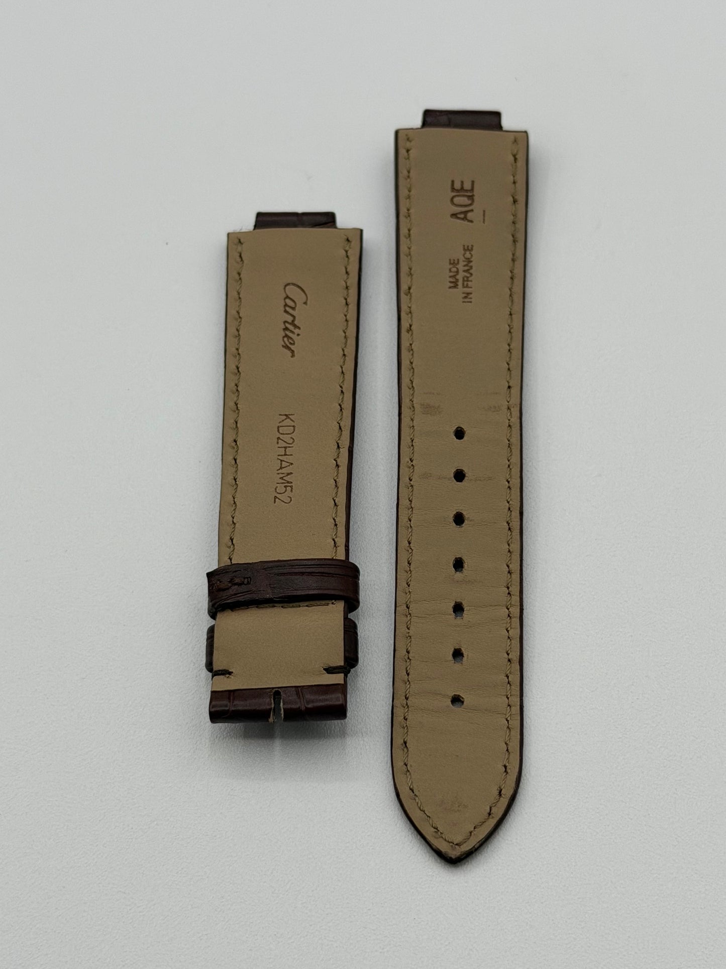 Cartier Ballon Bleu cinturino orologio alligatore marrone KD2HAM52 18.5/16mm