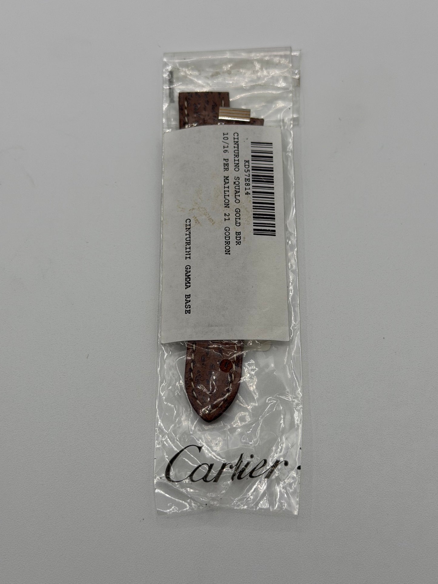 Cartier cinturino orologio squalo shark marrone KD57E814 18.5/16mm